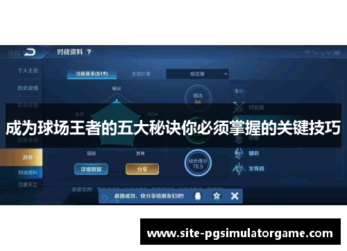 成为球场王者的五大秘诀你必须掌握的关键技巧