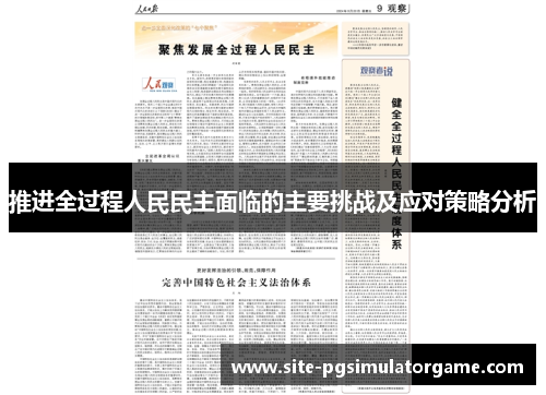 推进全过程人民民主面临的主要挑战及应对策略分析